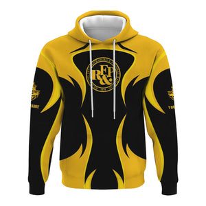 Railspirit Personalized Richmond, Fredericksburg And Potomac Railroad Hoodie Distinctive Flame Style Zip Up Hoodie For Steam Engine Addict