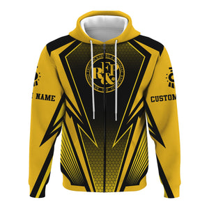 Railspirit Personalized Richmond, Fredericksburg And Potomac Railroad Hoodie Lightning Graphic Style Zip Up Hoodie Gift Idea For Train Lover