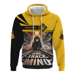 Railspirit Personalized Richmond, Fredericksburg And Potomac Railroad Hoodie One Track Mind Train Printed ZIp Up Hoodie