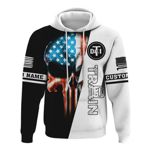 Railspirit Personalized Detroit Toledo And Ironton Railroad Hoodie Train Skull American Flag Zip Up Hoodie All Over Print