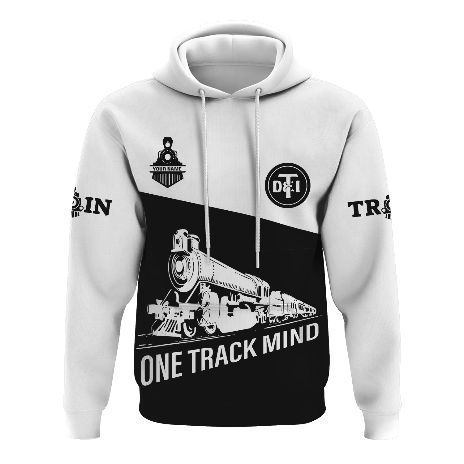 Railspirit Custom Name Detroit Toledo And Ironton Railroad Hoodie One Track Mind Printed Zip Hoodie