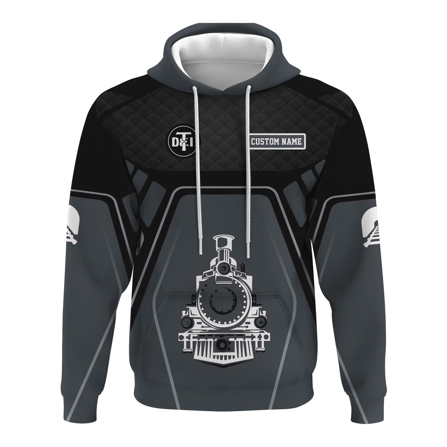 Railspirit Personalized Detroit Toledo And Ironton Railroad Hoodie Steam Locomotive Engine Graphic Train Zip Up Hoodie All Over Print