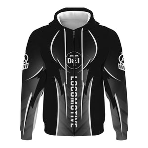 Railspirit Personalized Detroit Toledo And Ironton Railroad Hoodie Striking Line Style Train Zip Up Hoodie For Locomotive Lovers