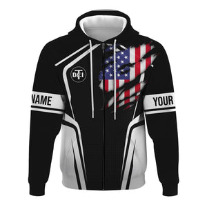 Railspirit Personalized Detroit Toledo And Ironton Railroad Hoodie American Eagle Vintage Train Zip Up Hoodie