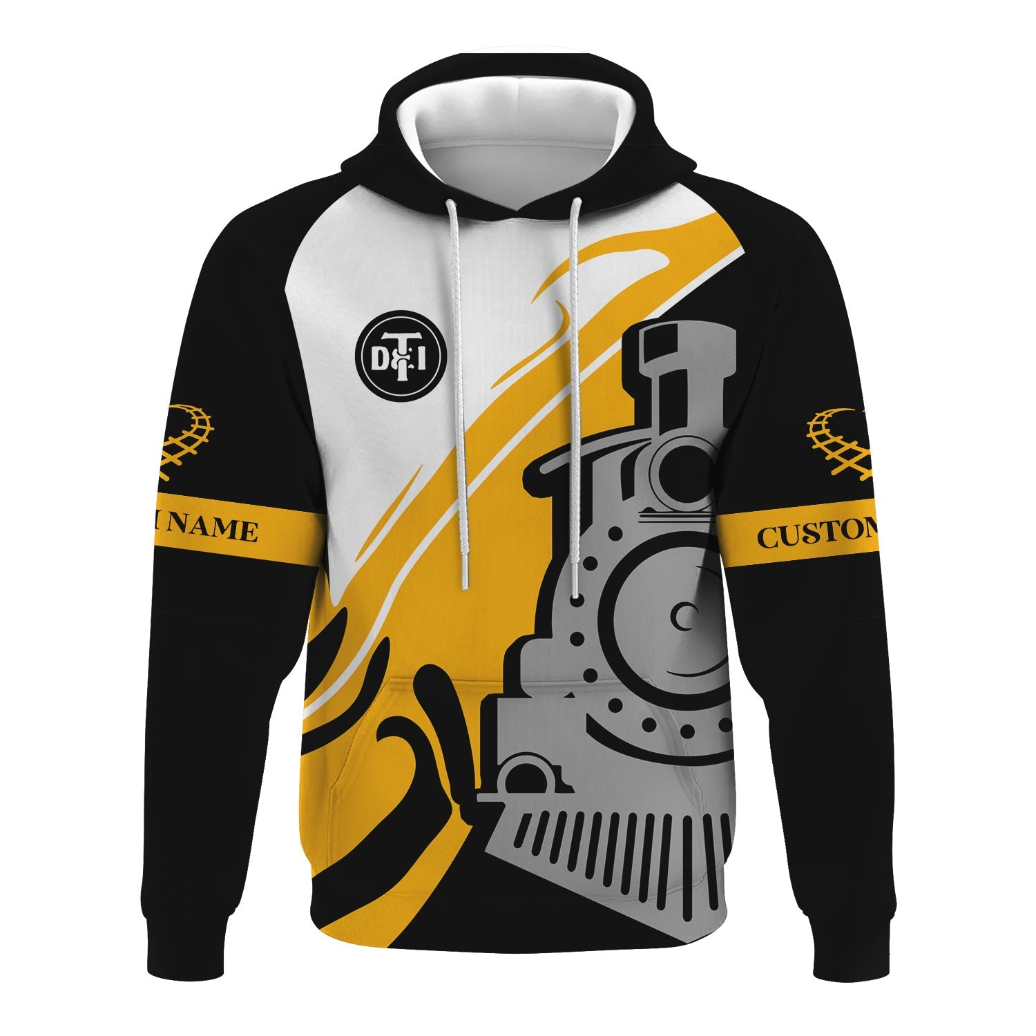 Railspirit Personalized Detroit Toledo And Ironton Railroad Hoodie Flame-Inspired Style Zip Up Hoodie Gift Idea For Train Lovers