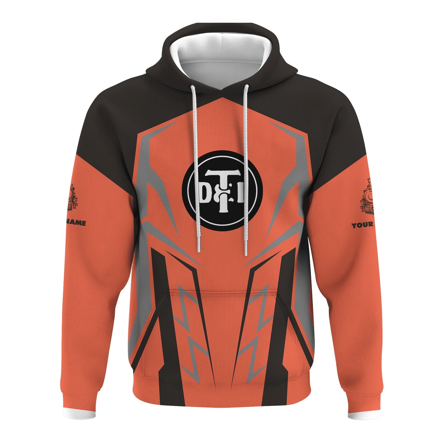 Railspirit Personalized Detroit Toledo And Ironton Railroad Hoodie Futuristic Design with Custom Job Train Zip Up Hoodie