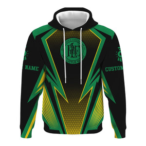 Railspirit Personalized Pittsburgh And Lake Erie Railroad Hoodie Lightning Graphic Style Zip Up Hoodie Gift Idea For Train Lover