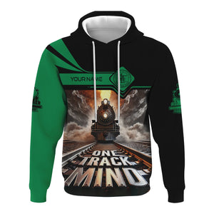 Railspirit Personalized Pittsburgh And Lake Erie Railroad Hoodie One Track Mind Train Printed ZIp Up Hoodie