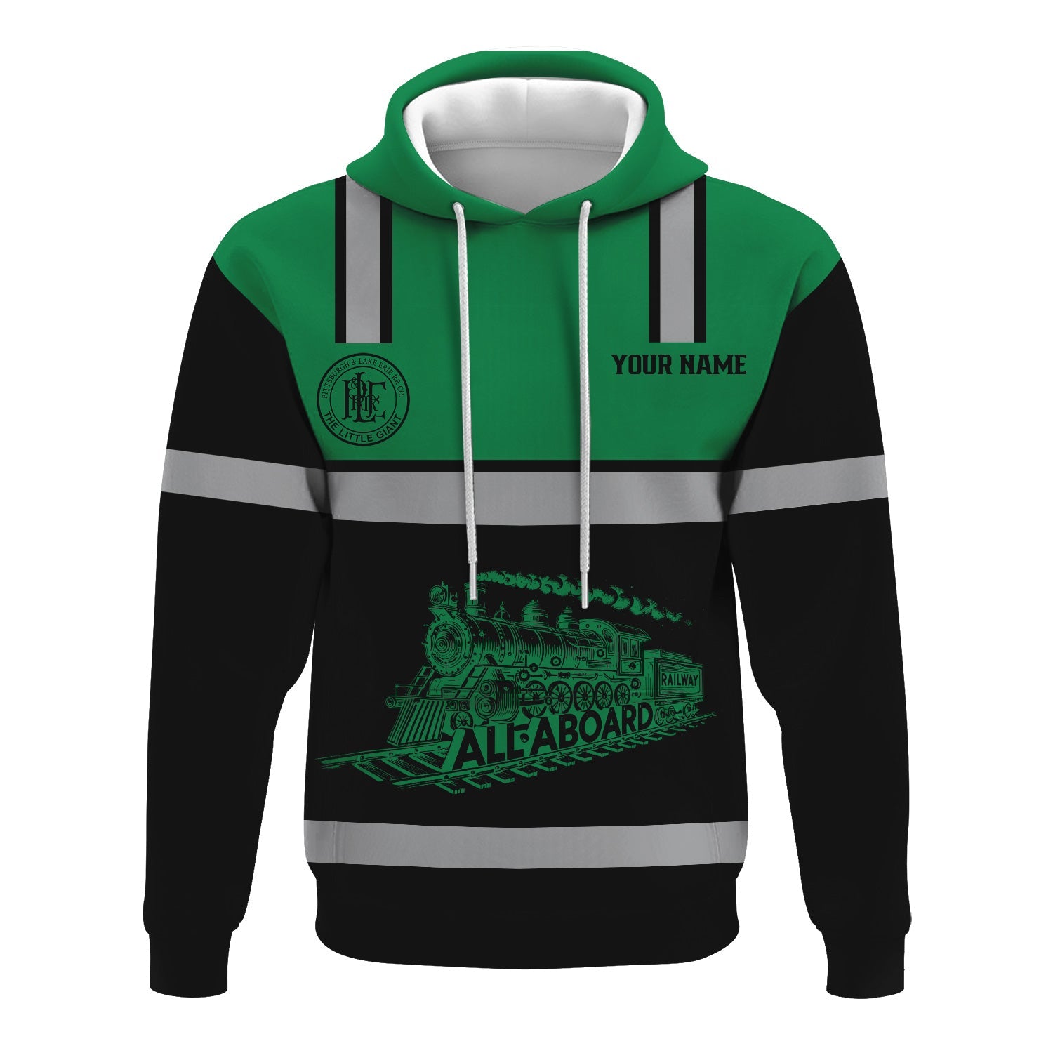 Railspirit Custom Name Pittsburgh And Lake Erie Railroad Hoodie Eat Train Sleep Repeat Printed Train Zip Hoodie