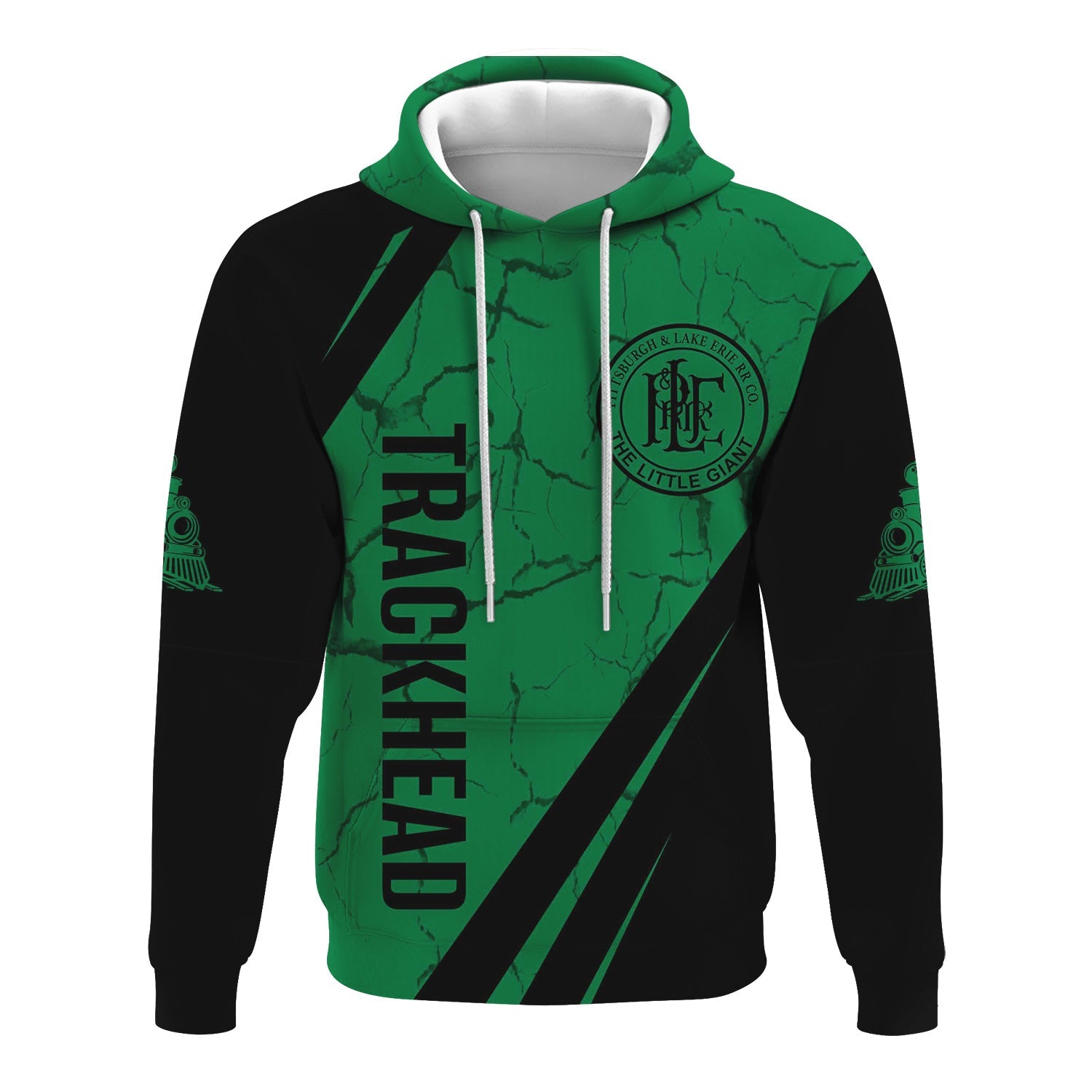 Railspirit Personalized Pittsburgh And Lake Erie Railroad Hoodie Crackle Texture Style Train Zip Up Hoodie For Trackhead