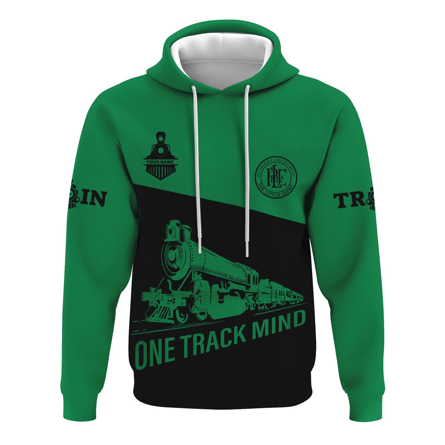 Railspirit Custom Name Pittsburgh And Lake Erie Railroad Hoodie One Track Mind Printed Zip Hoodie
