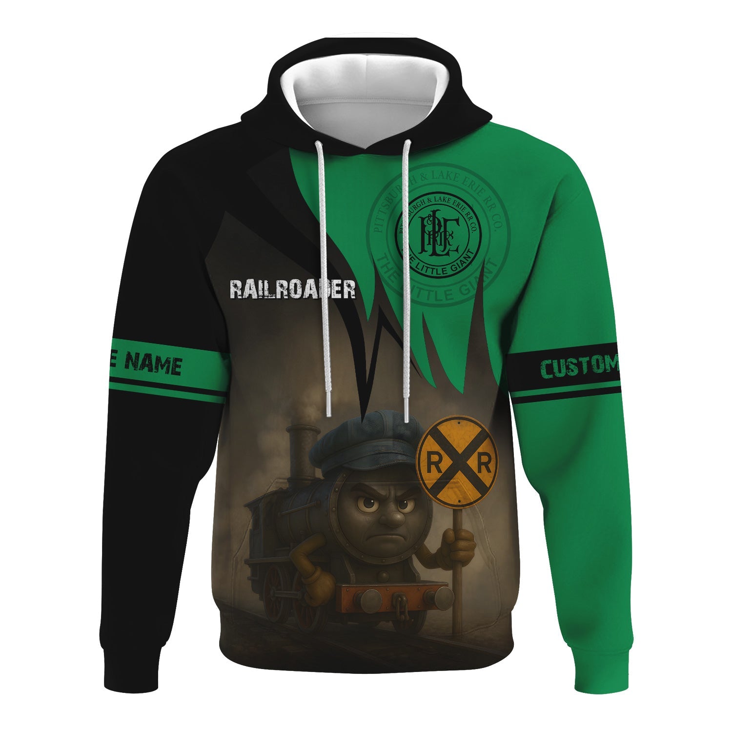 Railspirit Personalized Pittsburgh And Lake Erie Railroad Hoodie Angry Train Hoodie Gift Idea For Train Lover