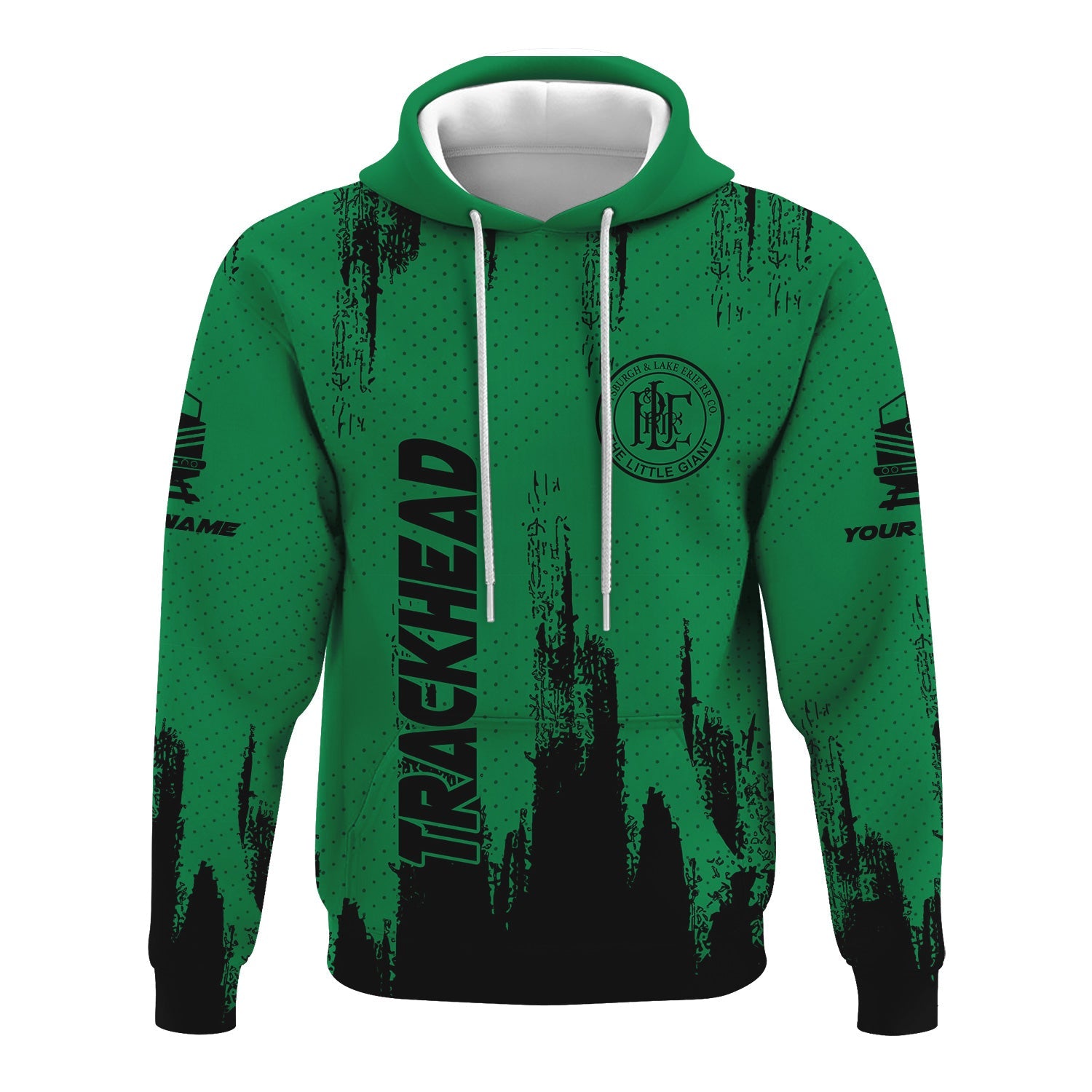 Railspirit Personalized Pittsburgh And Lake Erie Railroad Hoodie Paint Impact Design Train Zip Up Hoodie for Trackhead