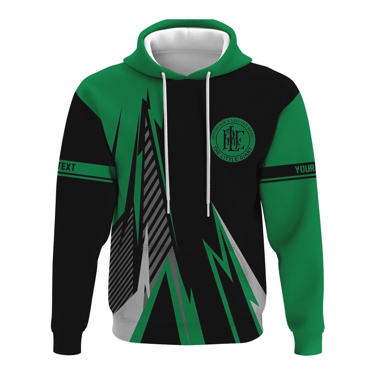 Railspirit Personalized Pittsburgh And Lake Erie Railroad Hoodie Lightning-Inspired Railway Style Zip Up Hoodie For Train Lovers