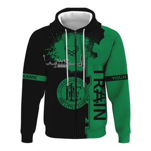 Railspirit Personalized Pittsburgh And Lake Erie Railroad Hoodie Engine Heartbeat and Track Love Style Zip Up Hoodie Gift Idea For Train Lovers