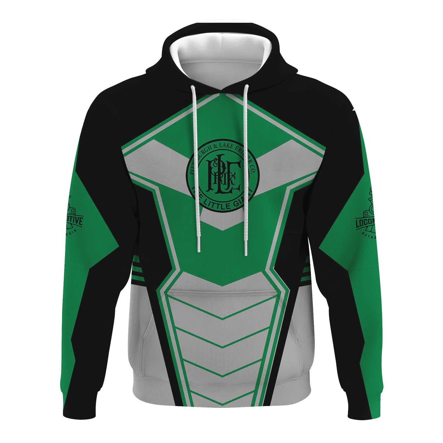 Railspirit Personalized Pittsburgh And Lake Erie Railroad Hoodie Engine-Inspired Style Train Zip Up Hoodie for Railroad Fanatic