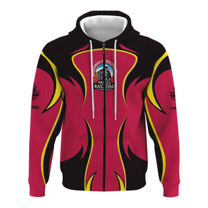 Railspirit Personalized Durango And Silverton Narrow Gauge Railroad Hoodie Distinctive Flame Style Zip Up Hoodie For Steam Engine Addict