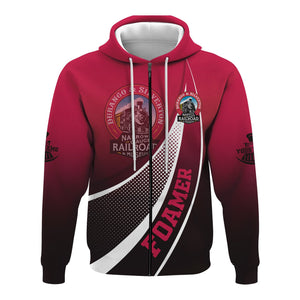 Railspirit Personalized Durango And Silverton Narrow Gauge Railroad Hoodie Railway-Themed Style Zip Up Hoodie Gift Idea For Trainspotter