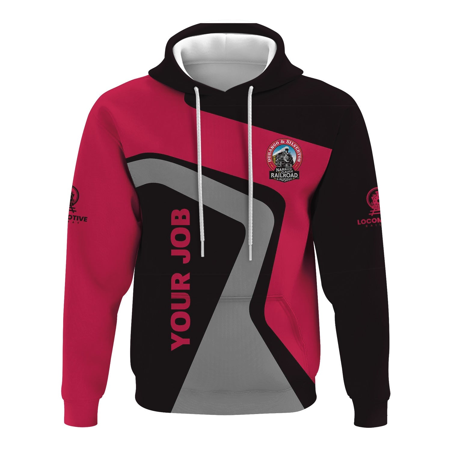 Railspirit Personalized Durango And Silverton Narrow Gauge Railroad Hoodie Unique Design with Custom Job Position Train Zip Up Hoodie