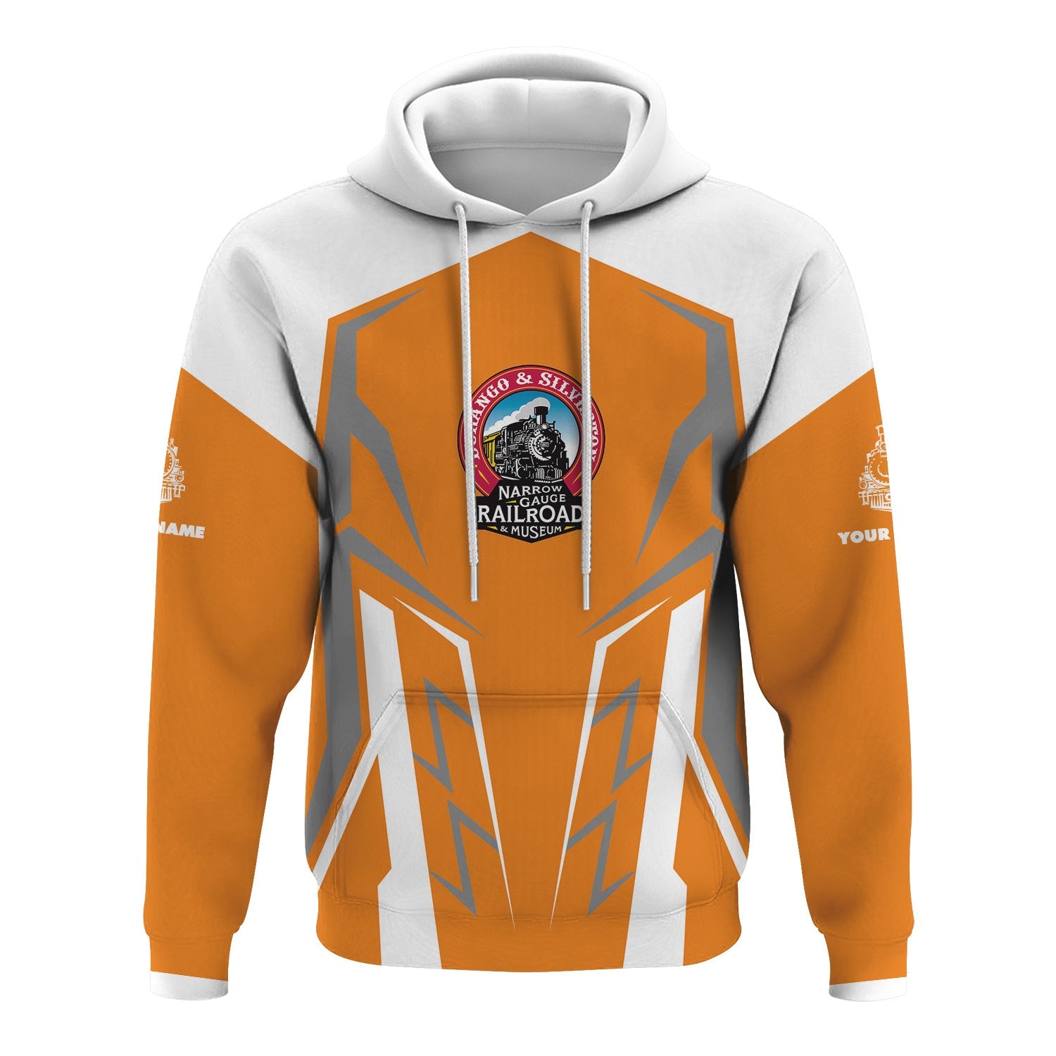 Railspirit Personalized Durango And Silverton Narrow Gauge Railroad Hoodie Futuristic Design with Custom Job Train Zip Up Hoodie