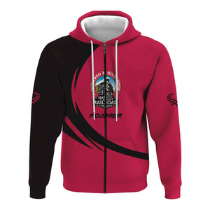 Railspirit Personalized Durango And Silverton Narrow Gauge Railroad Hoodie Unique Graphic Style Zip Up Hoodie For Train Enthusiasts