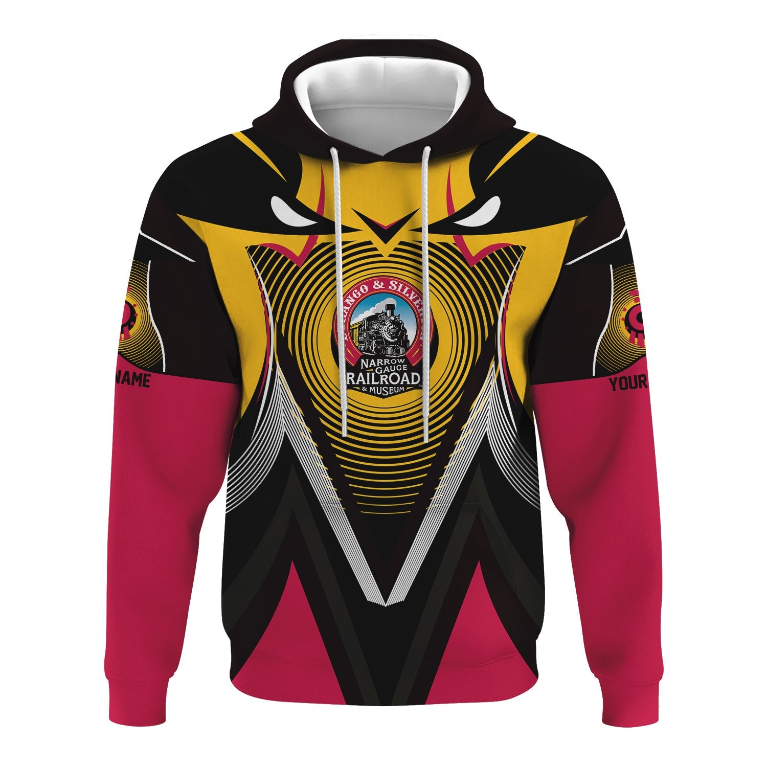 Railspirit Personalized Durango And Silverton Narrow Gauge Railroad Hoodie Vibrant Graphic Pattern Zip Up Hoodie For Train Enthusiasts