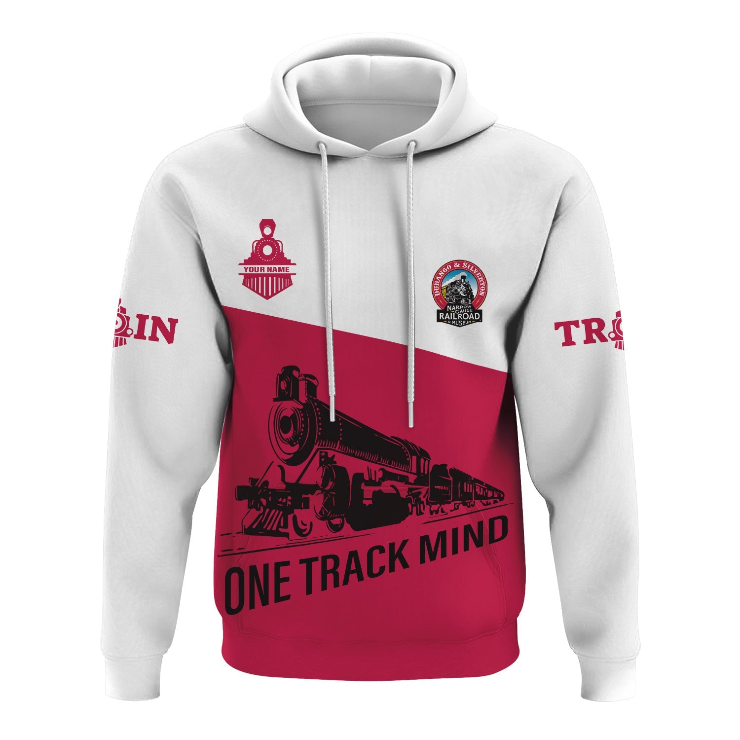 Railspirit Custom Name Durango And Silverton Narrow Gauge Railroad Hoodie One Track Mind Printed Zip Hoodie