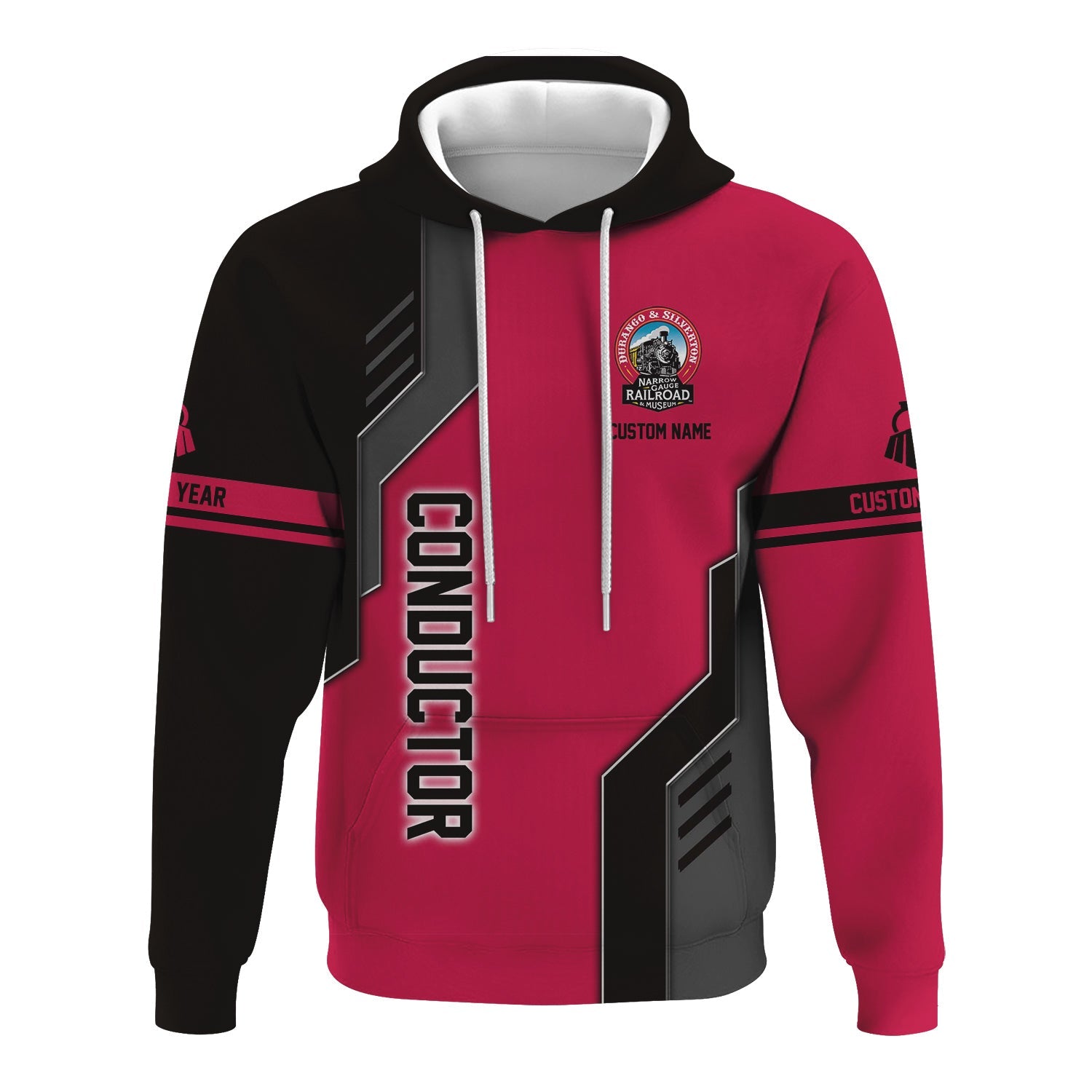 Railspirit Personalized Durango And Silverton Narrow Gauge Railroad Hoodie Unique Railway Style with Custom Job Train Zip Up Hoodie
