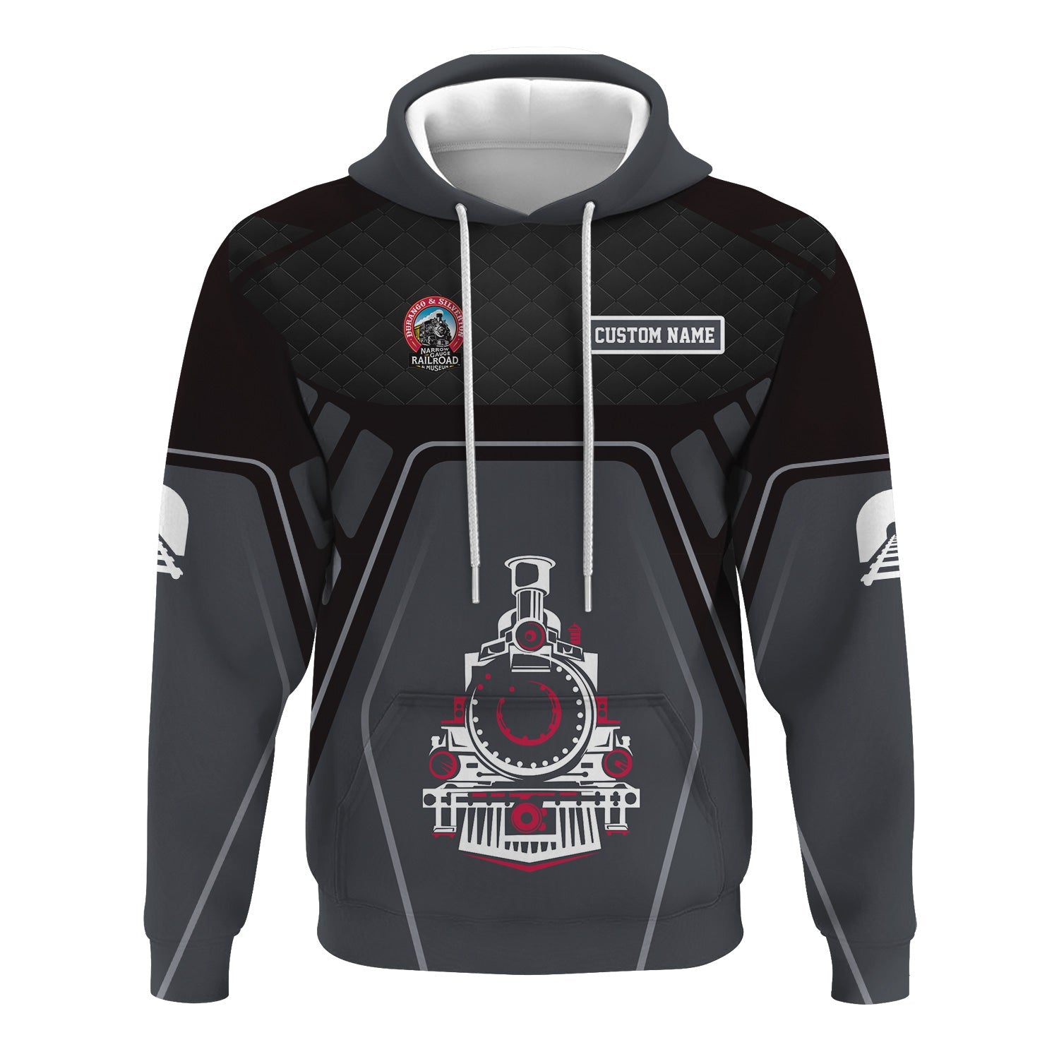 Railspirit Personalized Durango And Silverton Narrow Gauge Railroad Hoodie Steam Locomotive Engine Graphic Train Zip Up Hoodie All Over Print