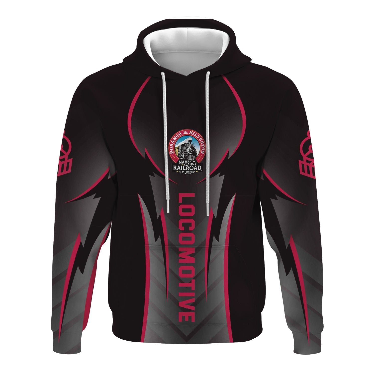 Railspirit Personalized Durango And Silverton Narrow Gauge Railroad Hoodie Striking Line Style Train Zip Up Hoodie For Locomotive Lovers