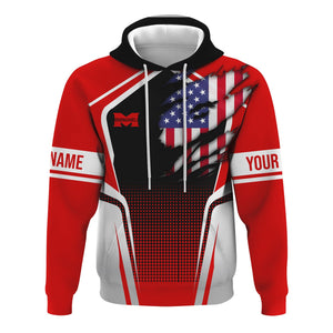 Railspirit Personalized Monongahela Railroad Hoodie American Eagle Vintage Train Zip Up Hoodie