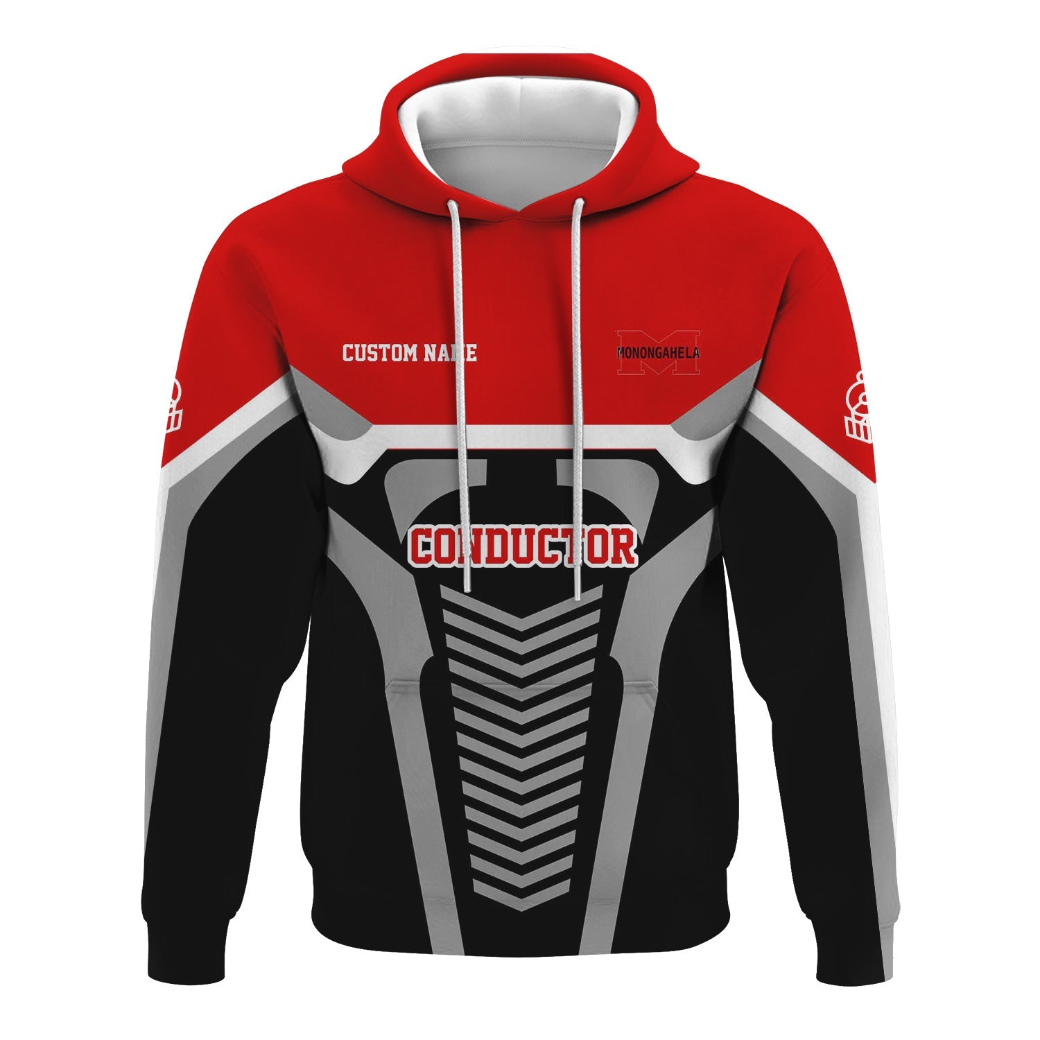 Railspirit Personalized Monongahela Railroad Hoodie Track-Inspired with Custom Job Position Train Zip Up Hoodie