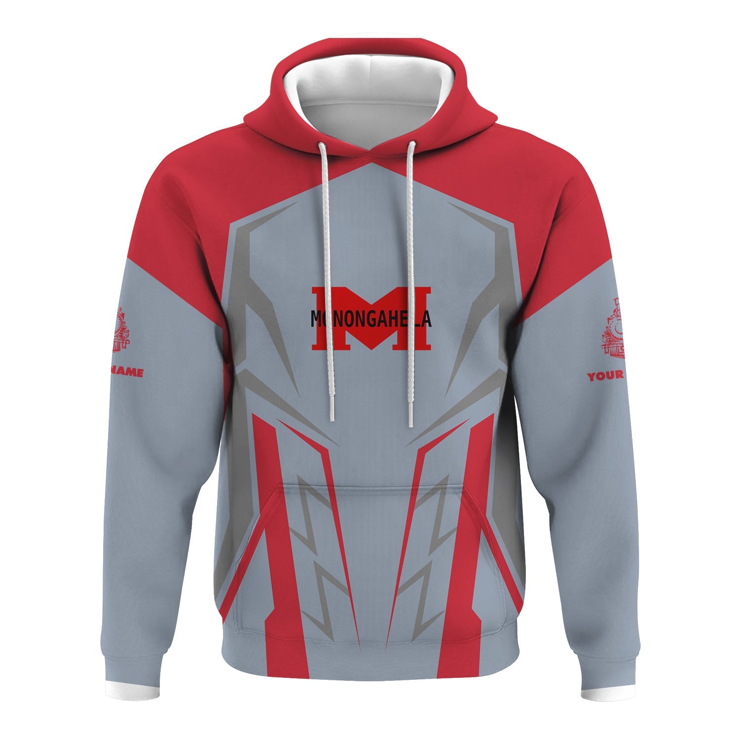 Railspirit Personalized Monongahela Railroad Hoodie Futuristic Design with Custom Job Train Zip Up Hoodie
