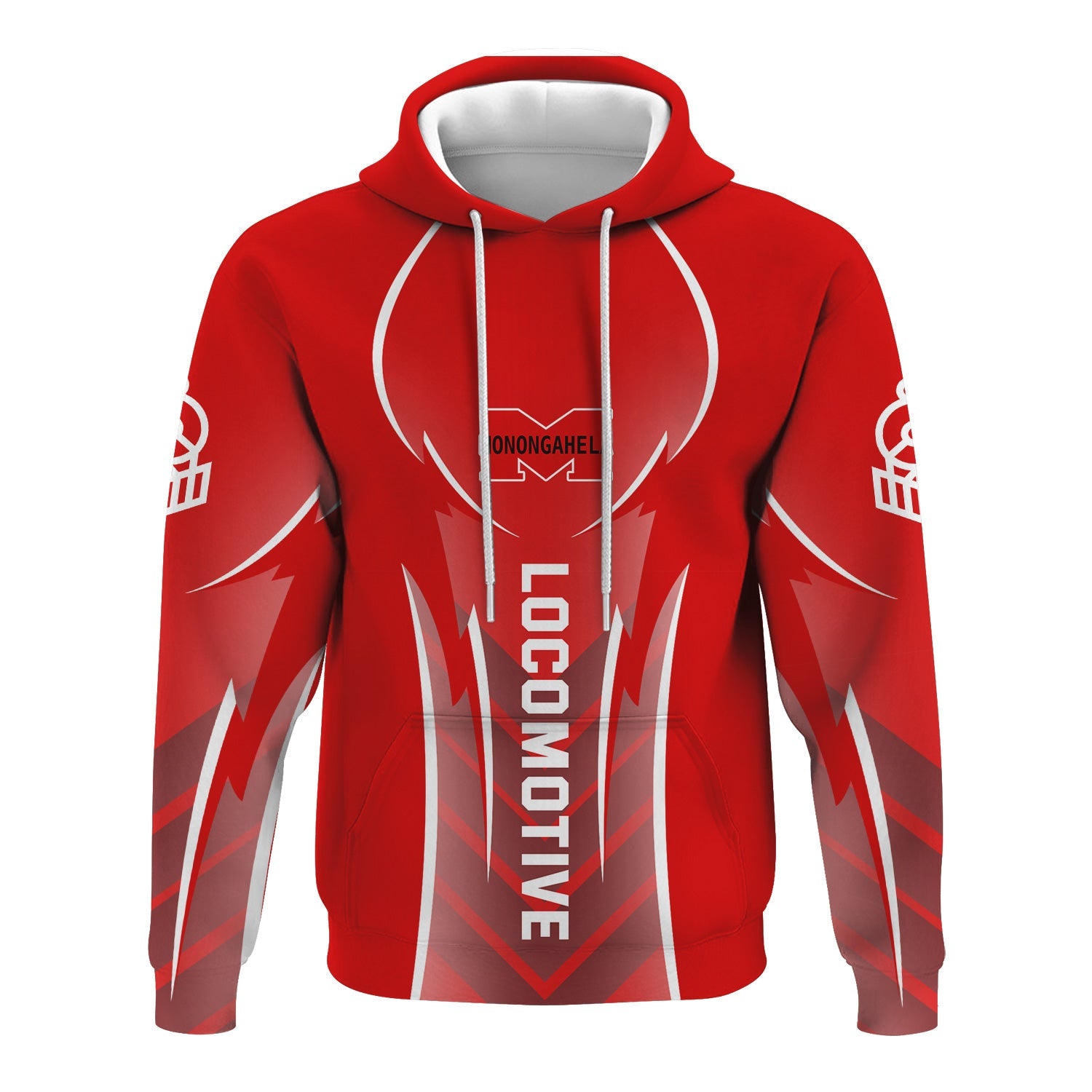 Railspirit Personalized Monongahela Railroad Hoodie Striking Line Style Train Zip Up Hoodie For Locomotive Lovers