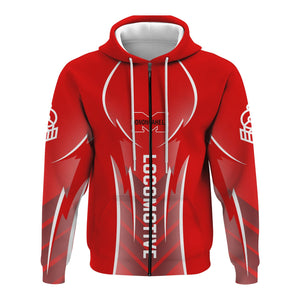 Railspirit Personalized Monongahela Railroad Hoodie Striking Line Style Train Zip Up Hoodie For Locomotive Lovers