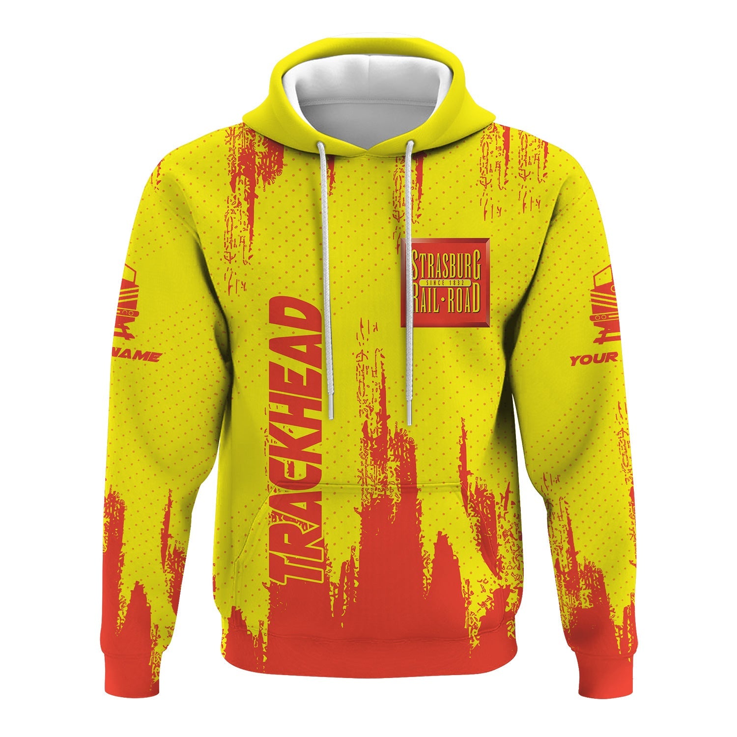 Railspirit Personalized Strasburg Railroad Hoodie Paint Impact Design Train Zip Up Hoodie for Trackhead