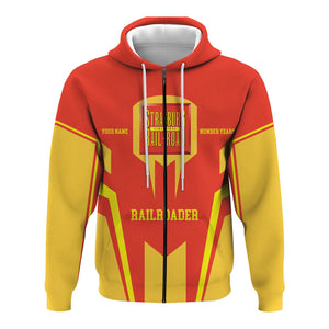 Railspirit Personalized Strasburg Railroad Hoodie Custom Year Railroader Zip Up Hoodie Gift Idea For Train Lover