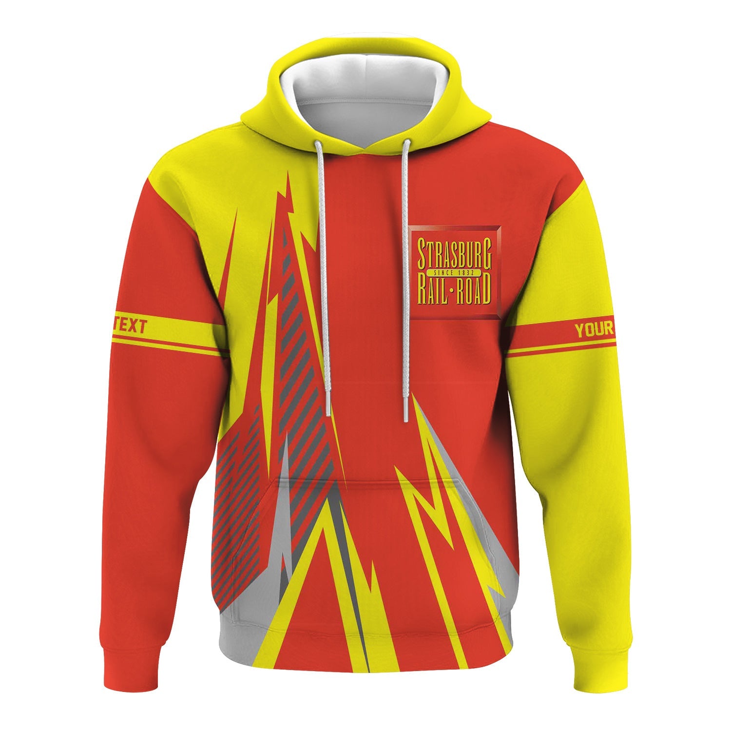 Railspirit Personalized Strasburg Railroad Hoodie Lightning-Inspired Railway Style Zip Up Hoodie For Train Lovers