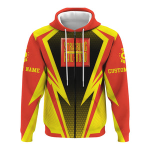 Railspirit Personalized Strasburg Railroad Hoodie Lightning Graphic Style Zip Up Hoodie Gift Idea For Train Lover
