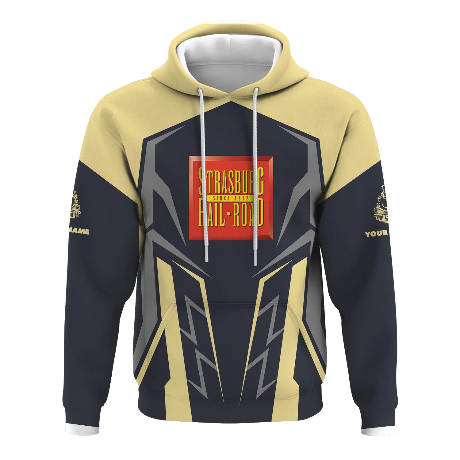 Railspirit Personalized Strasburg Railroad Hoodie Futuristic Design with Custom Job Train Zip Up Hoodie