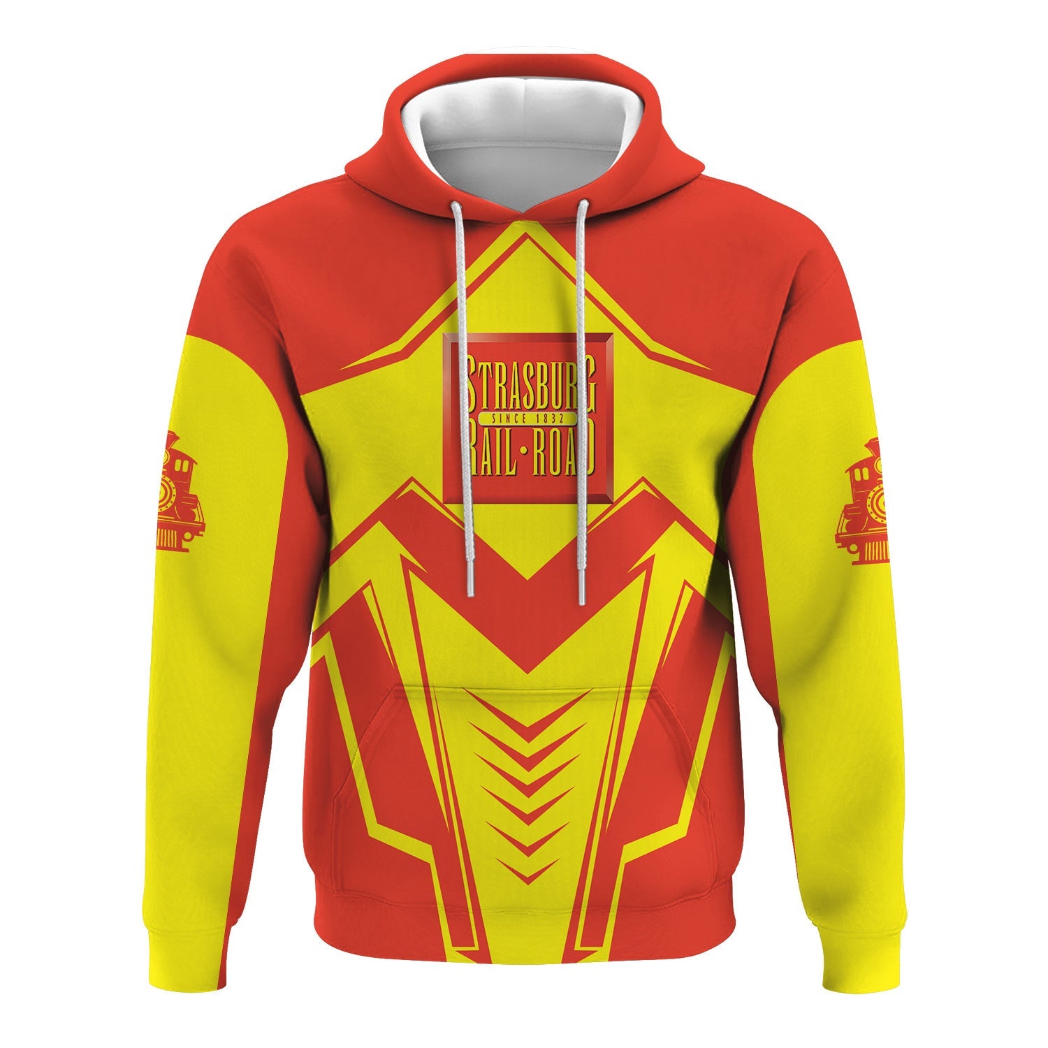 Railspirit Personalized Strasburg Railroad Hoodie Railway Trainspotter Style Zip Up Hoodie Gift Idea For Foamers