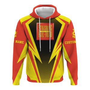 Railspirit Personalized Strasburg Railroad Hoodie Lightning Graphic Style Zip Up Hoodie Gift Idea For Train Lover