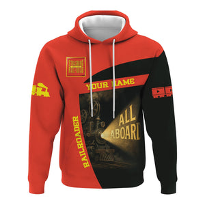 Railspirit Personalized Strasburg Railroad Hoodie All Aboard Steam Train Movie Projector Style Zip Up Hoodie