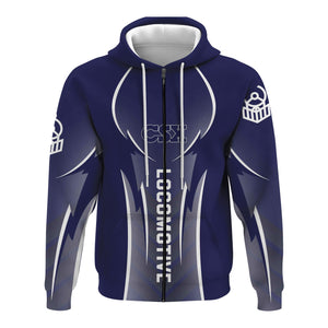 Railspirit Personalized CSX Transportation Railroad Hoodie Striking Line Style Train Zip Up Hoodie For Locomotive Lovers