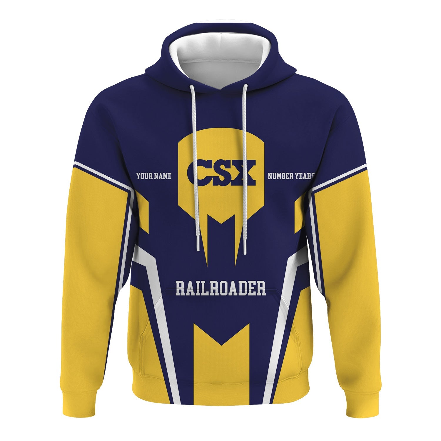 Railspirit Personalized CSX Transportation Railroad Hoodie Custom Year Railroader Zip Up Hoodie Gift Idea For Train Lover