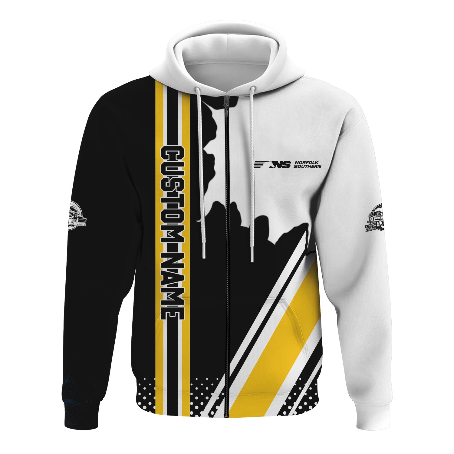 Railspirit Personalized Norfolk Southern Railway Hoodie All Over Printed Unisex Zip Up Hoodie