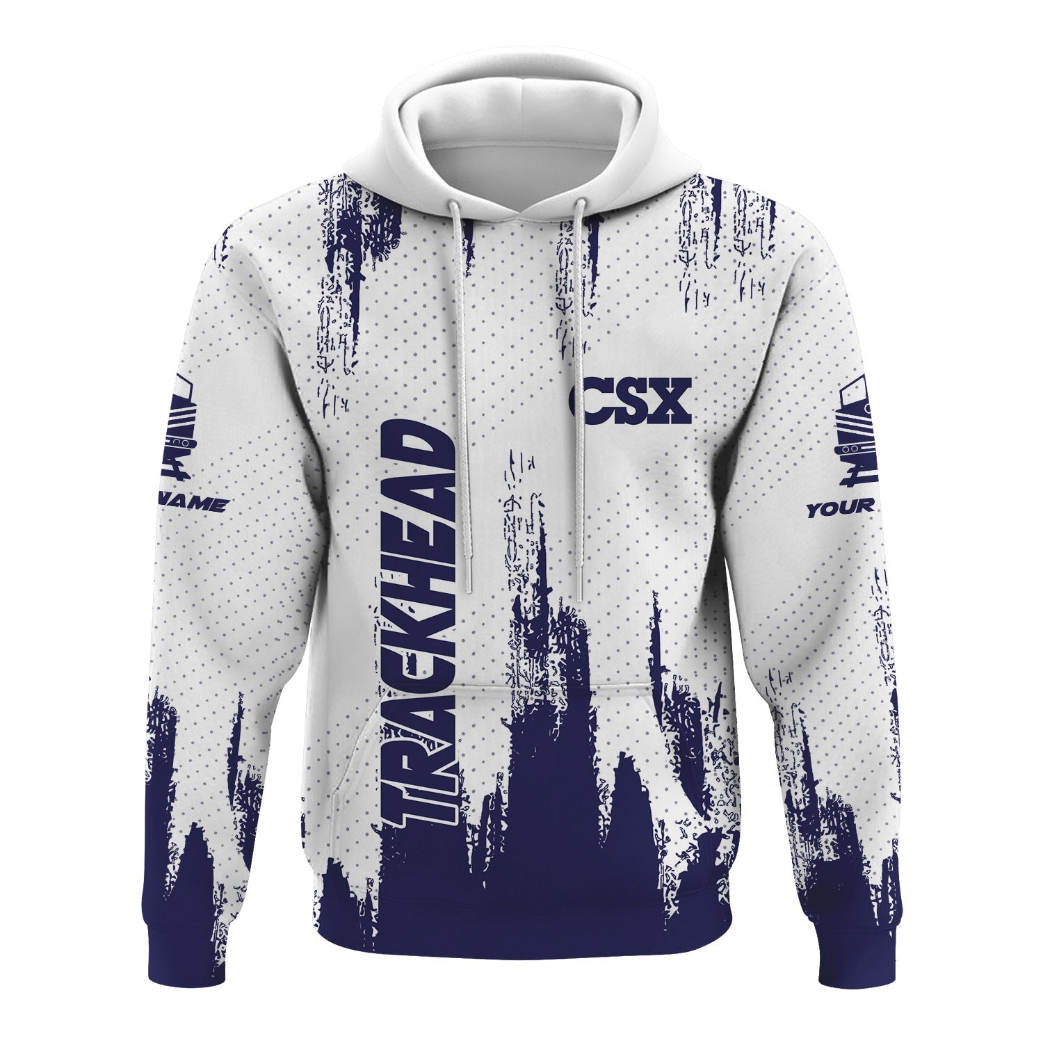 Railspirit Personalized CSX Transportation Railroad Hoodie Paint Impact Design Train Zip Up Hoodie for Trackhead