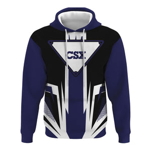 Railspirit CSX Transportation Railroad Hoodie Bold Graphic Style All Over Printed Zip Up Hoodie