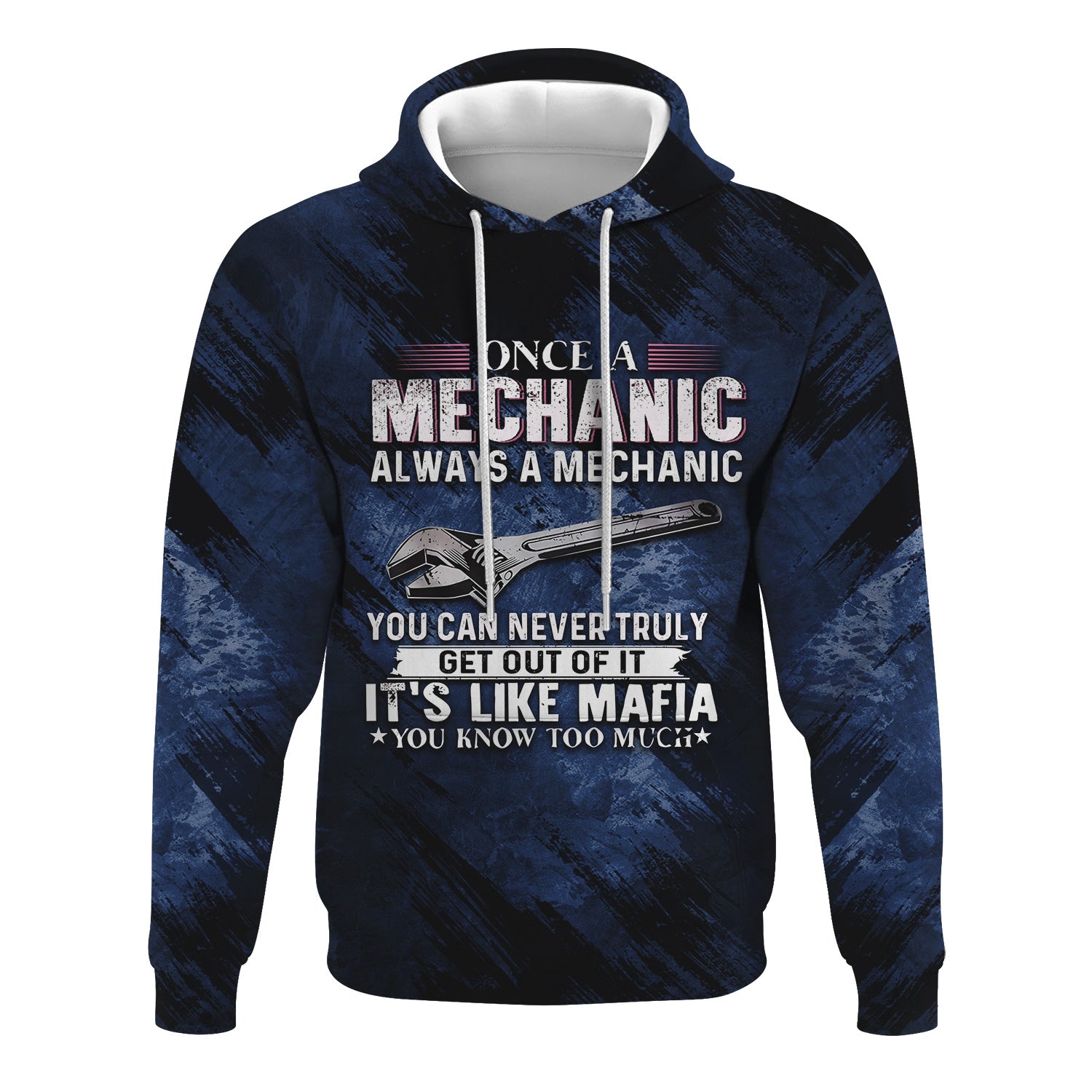 Once A Mechanic Always A Mechanic Hoodie Funny Printed Vintage Mechanic Unisex Hoodie with Color Options