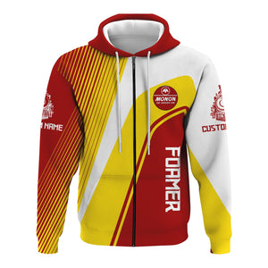 Railspirit Personalized Monon Railroad Hoodie Vibrant Striking Style Zip Up Hoodie For Rail Enthusiasts